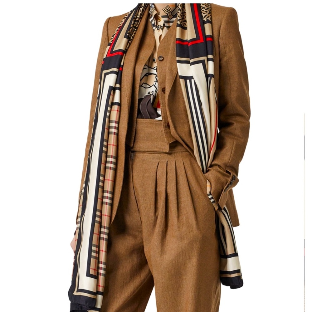 Burberry Mixed Print Silk Scarf